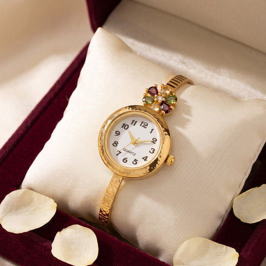 Stylish Gold-Tone Free Size Brass Women’S Watch Bracelet