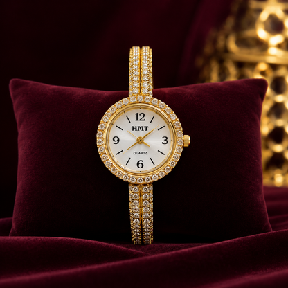 Golden Crystal Luxe Bracelet Watch