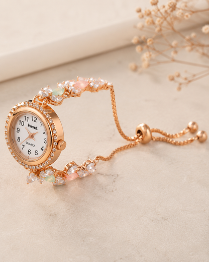 Blossom Rose Gold Adjustable Tassel Bracelet Watch