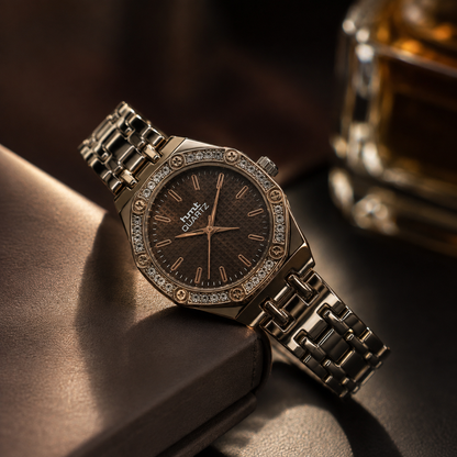 HMT Quartz Premium Silver Crystal Bracelet Watch
