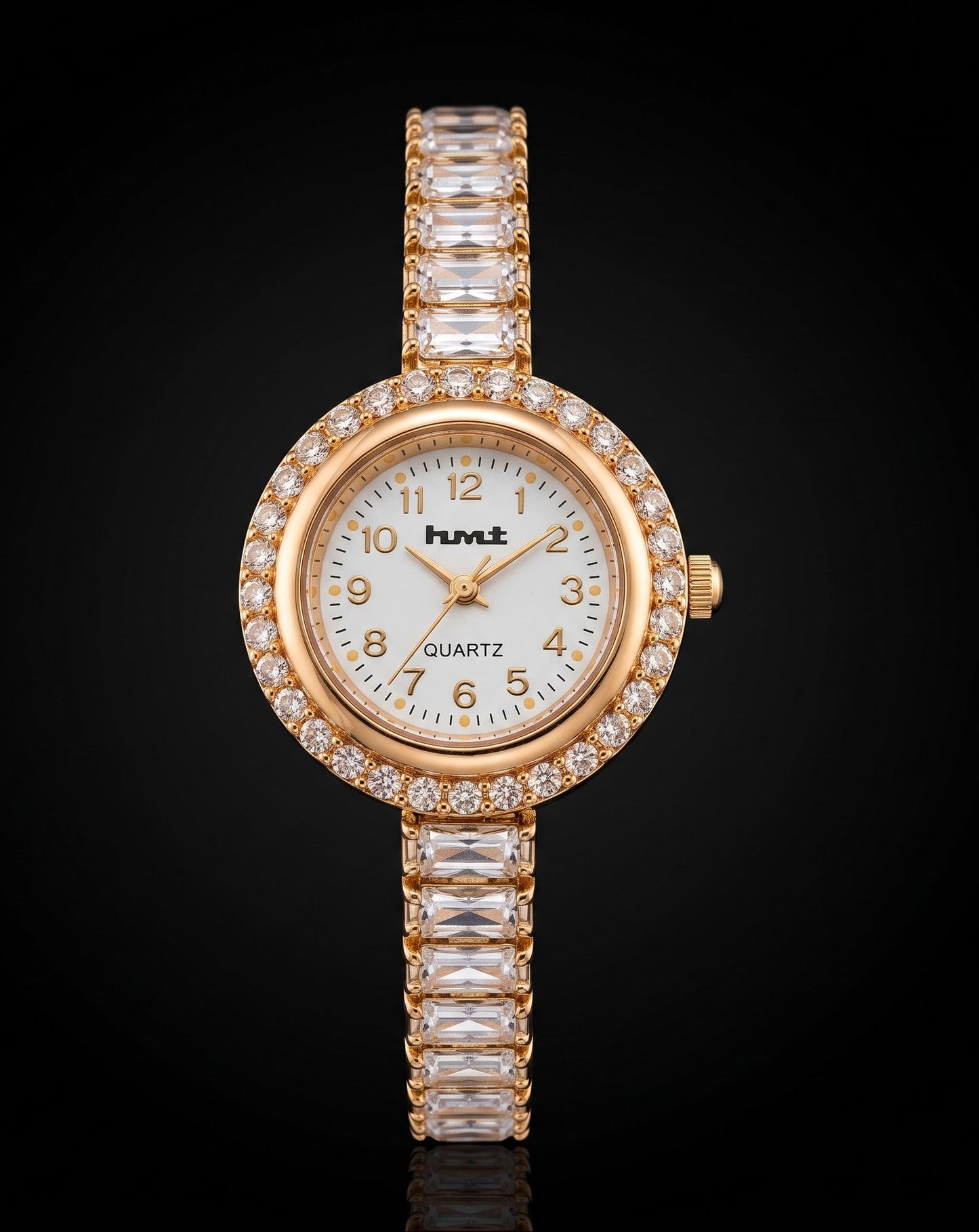 Majestic Rose Gold Crystal Watch, Necklace Pendant & Earring Gift Set - 3 Piece Combo