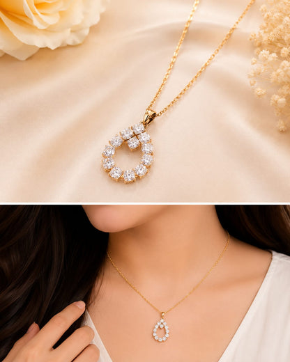 Majestic Rose Gold Crystal Watch, Necklace Pendant & Earring Gift Set - 3 Piece Combo